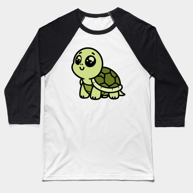 Cute Turtle Baseball T-Shirt by KayBee Gift Shop